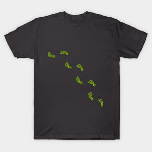 Retro Scanlines Footprint Trail T-Shirt